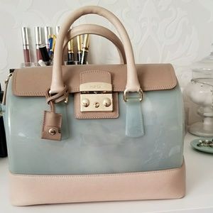 Furla vanilla candy satchel